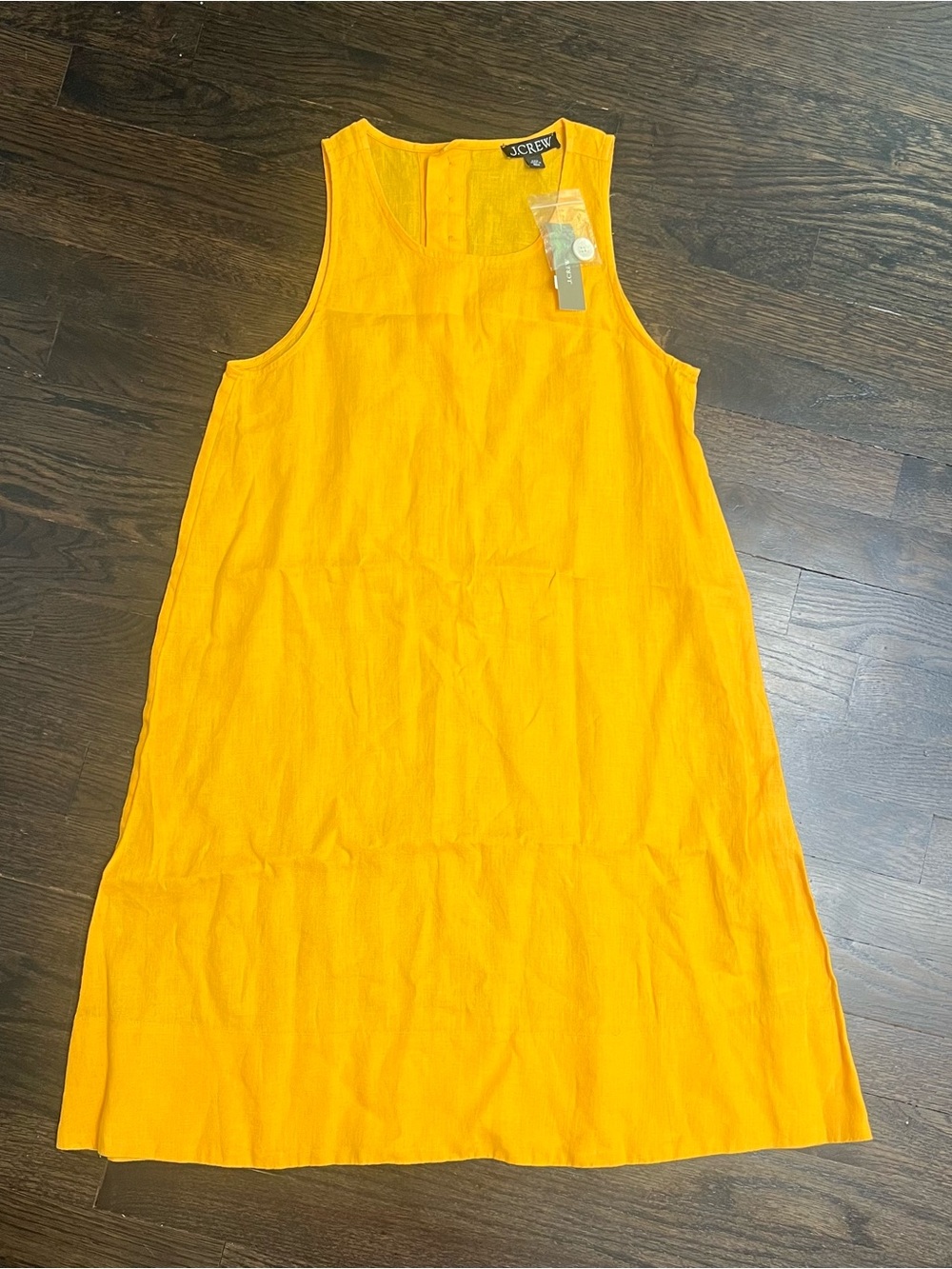 J.Crew 100% Linen Button Back Maxi Dress Golden Yellow XXS NWT